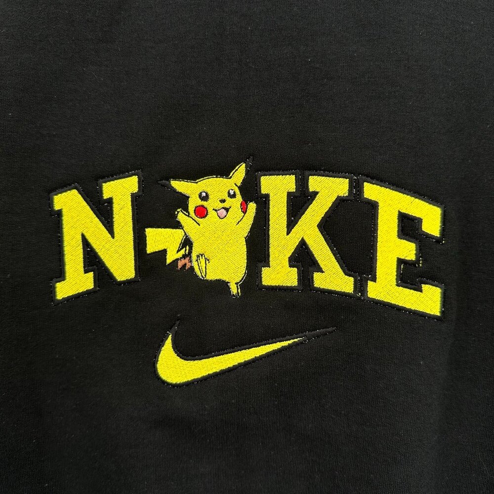 Nike Pokemon Pikachu HOODIE Embroidered Adult Unisex Hooded Anime Sweatshirt